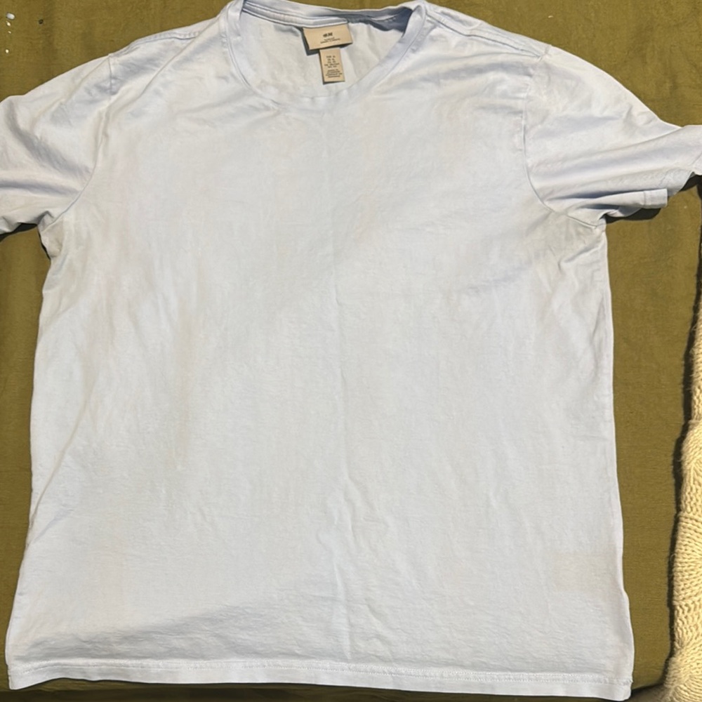 H&M Men's Light Blue T-Shirt